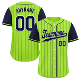 Custom Green Blue Stripe Fashion Personalized Authentic Baseball Jersey BSBJ01-D017232